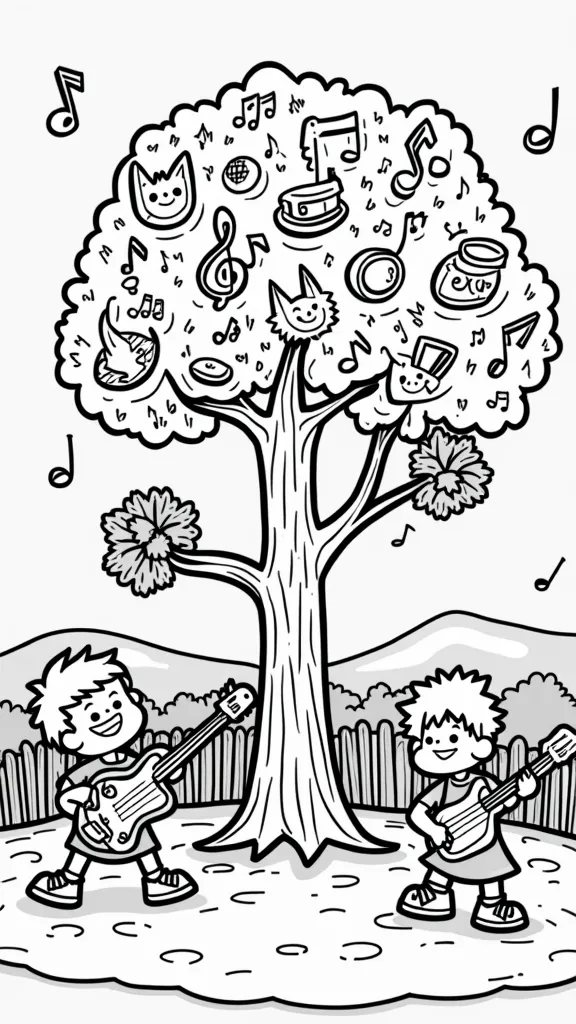 coloriage de la musique de la maternelle